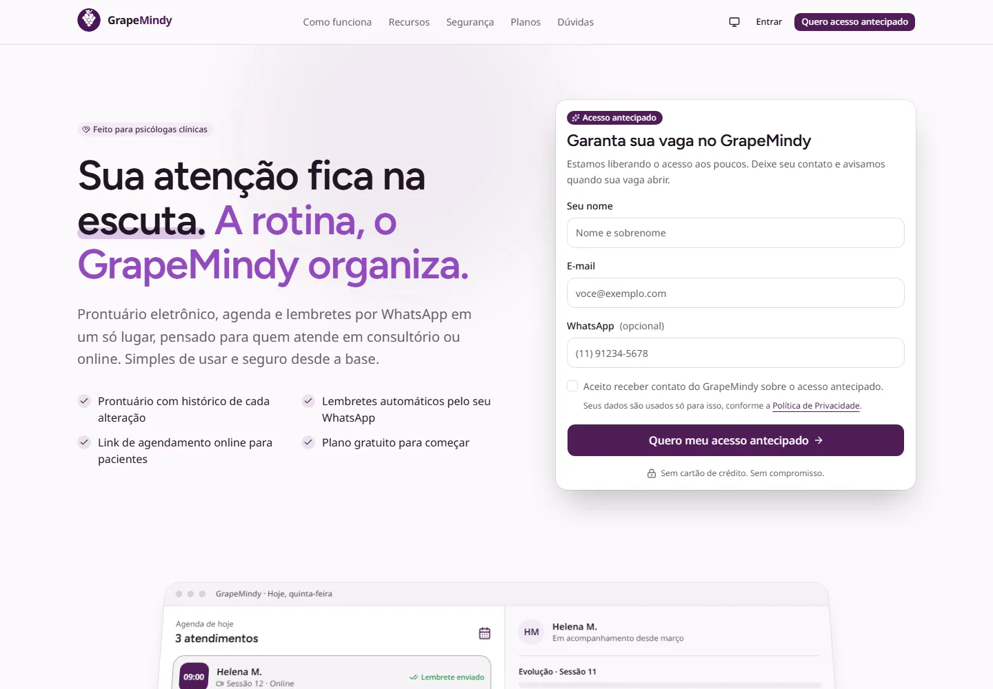 Página real do GrapeMindy